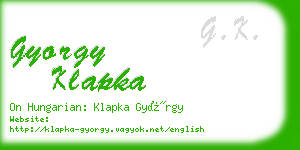 gyorgy klapka business card